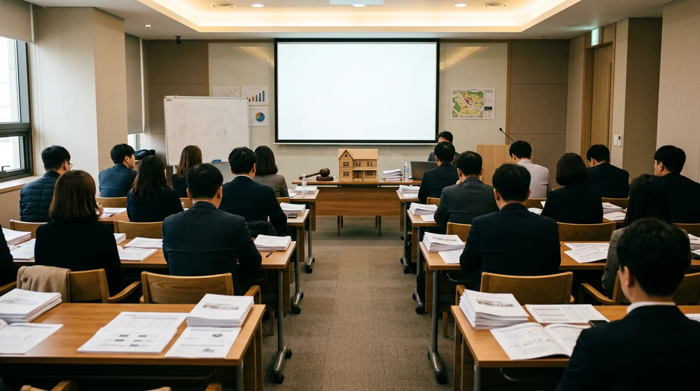 부동산 경매 교육이 열리는 세미나실
